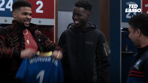 AFC Richmond team captain presents Nate with a Wonder Kid jersey | Jupiter in Taurus Brings Healing via Ted Lasso by sunoppositemoon
